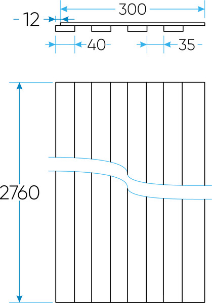 Изображение товара Реечная панель Mio Tesoro 2760х312х18-4 1.02.01.02.3.4 (сонома/серый)