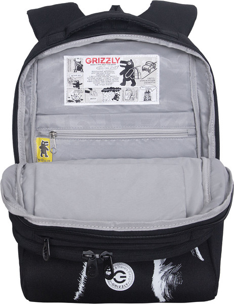 Изображение товара Школьный рюкзак Grizzly RG-666-5 (черный/белый)