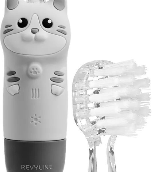 Изображение товара Детская звуковая зубная щетка Revyline RL 025 Baby Cat / 8620 (серый)