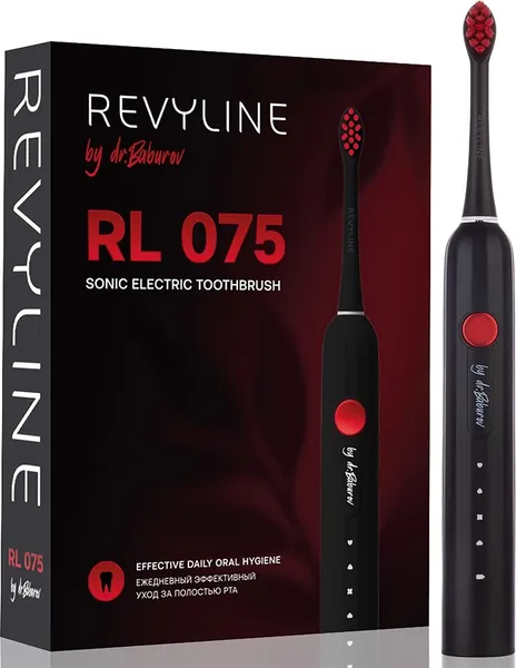 Изображение товара Электрическая зубная щетка Revyline RL 075 / 9049 (черный/красный)