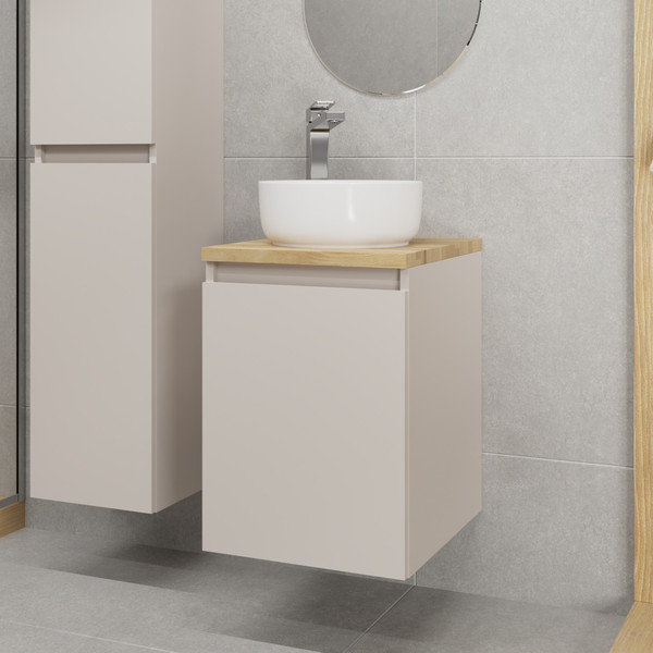 Изображение товара Тумба с умывальником Lauter Mia 40 + 21499-31 (кашемир + столешница Из цельного дуба Mia 40)