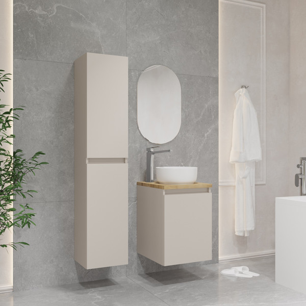 Изображение товара Тумба с умывальником Lauter Mia 40 + 21499-31 (кашемир + столешница Из цельного дуба Mia 40)