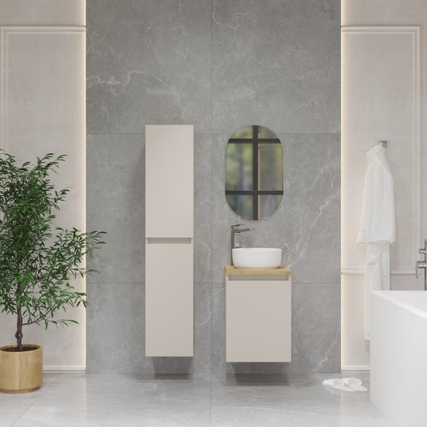 Изображение товара Тумба с умывальником Lauter Mia 40 + 21499-31 (кашемир + столешница Из цельного дуба Mia 40)