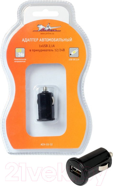 Изображение товара Адаптер питания автомобильный Airline ACH-1U-12