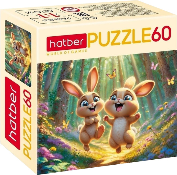 Изображение товара Пазл Hatber Лесные малыши / 60ПЗ5_34085 (60эл)