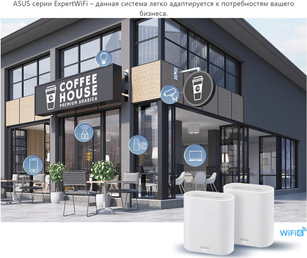 Изображение товара Комплект беспроводных маршрутизаторов Asus ExpertWiFi EBM68 (2шт)