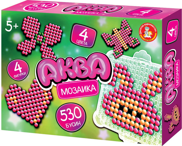 Развивающая игра Десятое королевство Аквамозаика Бабочки, сердечки / 06016 — фото 5
