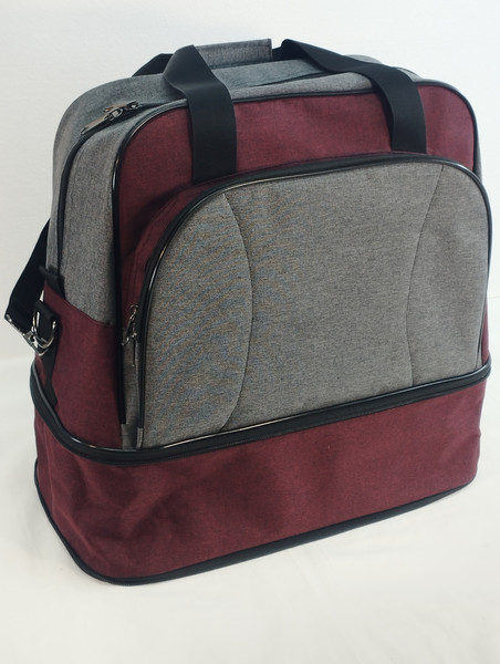 Изображение товара Сумка дорожная No Brand 315-4 (серый/бордовый)