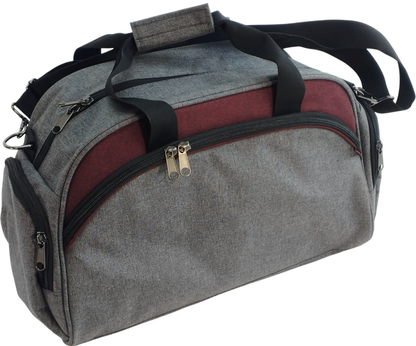 Изображение товара Сумка дорожная No Brand 319-3 (серый/бордовый)