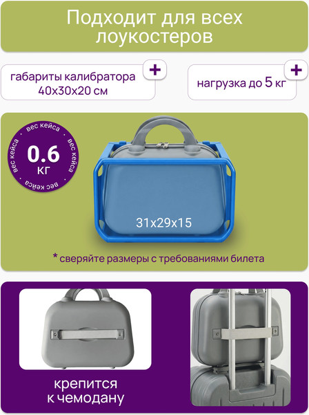 Изображение товара Чемодан на колесах Homa С бьютикейсом / 2CHMD-S-GR (серый, S)