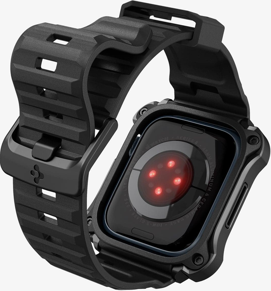 Изображение товара Ремешок для умных часов Spigen С чехлом Tough Armor Pro для Apple Watch 7/8/9 45мм / ACS05237 (Metal Black)