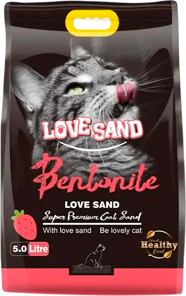 Изображение товара Наполнитель для туалета Love Sand Бентонитовый / LS-015 (клубника, 5л)