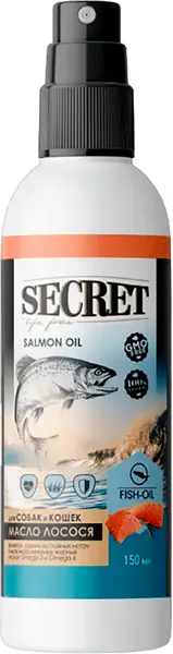 Изображение товара Кормовая добавка для животных Secret for Pets Масло лосося 2969 (150мл)