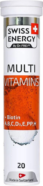Изображение товара Витаминно-минеральный комплекс Swiss Energy Мультивитаминс + Биотин (20 таблеток)