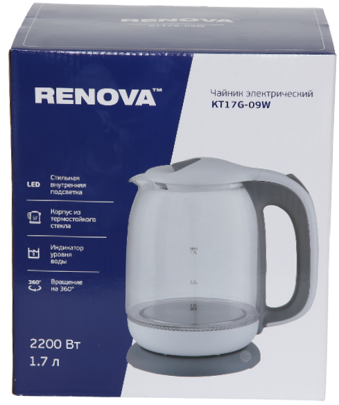 Изображение товара Электрочайник Renova KT17G-09W