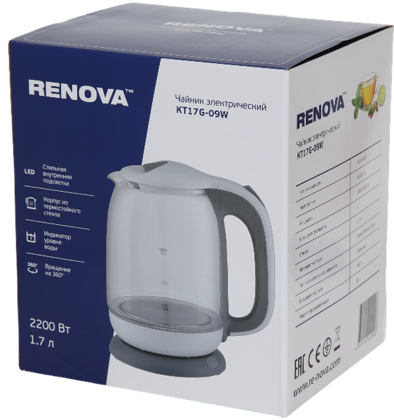 Изображение товара Электрочайник Renova KT17G-09W