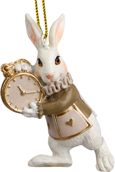 Изображение товара Елочная игрушка Erich Krause Decor. Белый кролик с часами / 64511