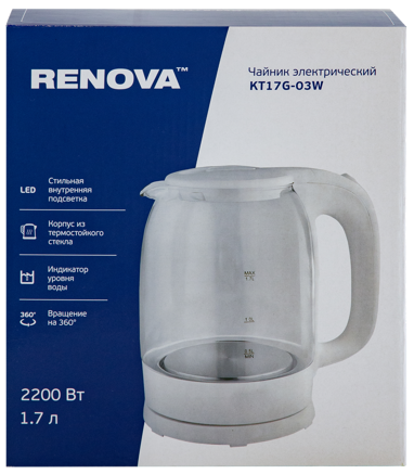 Изображение товара Электрочайник Renova KT17G-03W