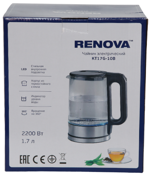 Изображение товара Электрочайник Renova KT17G-10B