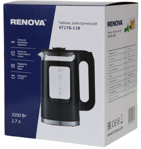 Изображение товара Электрочайник Renova KT17G-11B