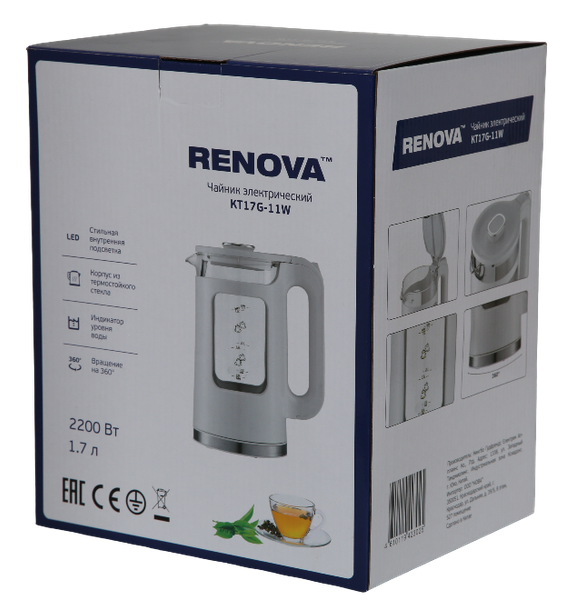 Изображение товара Электрочайник Renova KT17G-11W