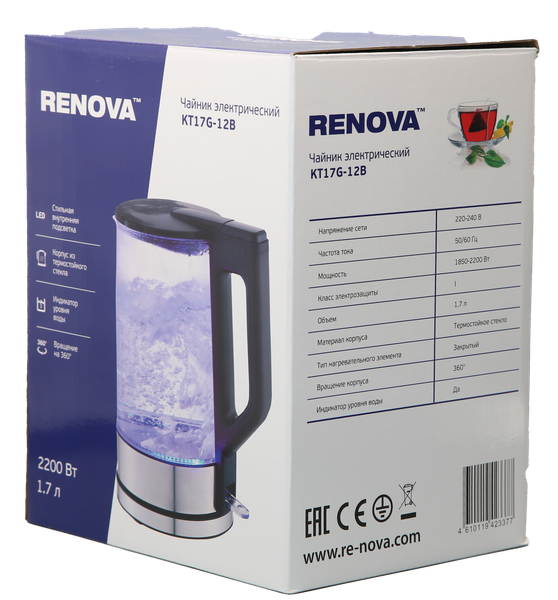 Изображение товара Электрочайник Renova KT17G-12B