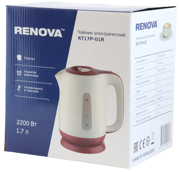 Изображение товара Электрочайник Renova KT17P-01R