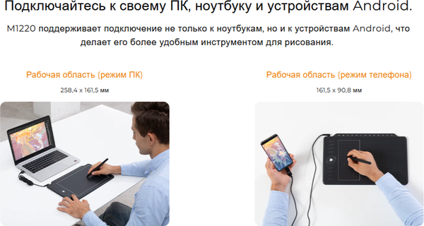 Изображение товара Графический планшет Gaomon M1220