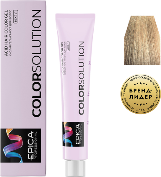 Гель-краска для волос Epica Professional Colorsolution 9.31 (100мл, блондин золотисто-пепельный) — фото 3