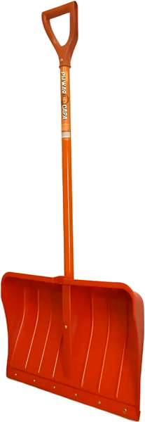 Изображение товара Лопата для уборки снега Тандем Агро Рыжая Сара 540x375 с алюминиевой планкой и ребрами жесткости