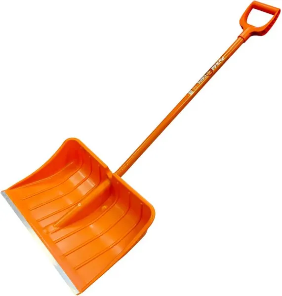 Изображение товара Лопата для уборки снега Тандем Агро Рыжая Сара 540x375 с алюминиевой планкой и ребрами жесткости