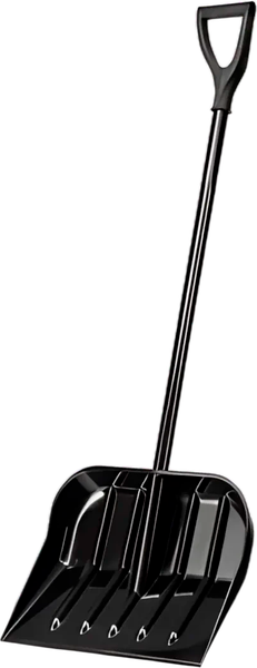 Изображение товара Лопата для уборки снега Агропромцепи Поликарбонатная с черенком 46x40 (черный)