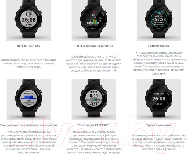 Изображение товара Умные часы Garmin Forerunner 55 / 010-02562-14 (черный)