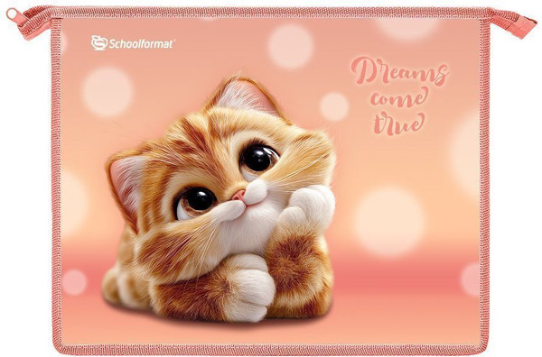 Изображение товара Папка для тетрадей Schoolformat Мечтательные котята / ПТКМ1А5-МКЯ (персиковый)