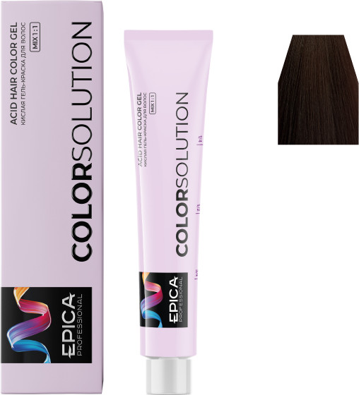 Гель-краска для волос Epica Professional Colorsolution 4.37 (100мл, шатен золотисто-шоколадный) — фото 6