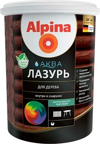 Лазурь для древесины Alpina Аква (2.5л, прозрачный) — фото 3