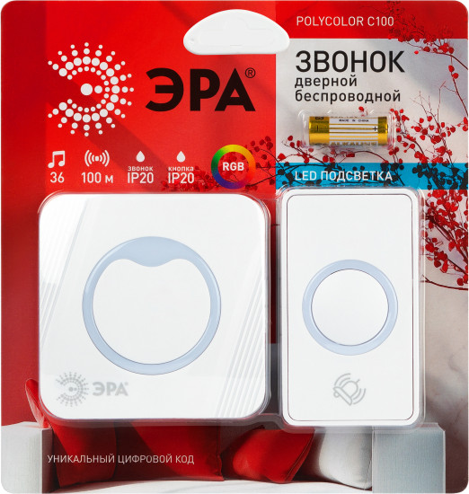 Изображение товара Электрический звонок ЭРА Polycolor C100 / Б0069995