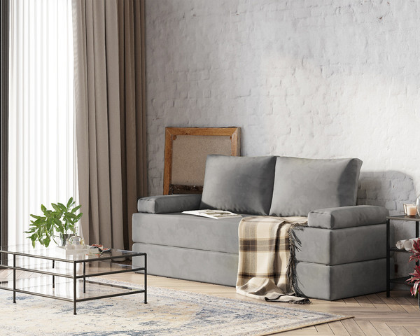 Изображение товара Бескаркасный диван Mebel-Ars Бруклин (Vivaldi темно-серый)