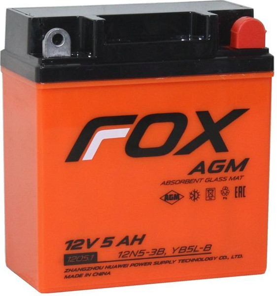 Мотоаккумулятор FoX (0) YB5L-B125A / FOX 1205.1 (5 А/ч) — фото 3