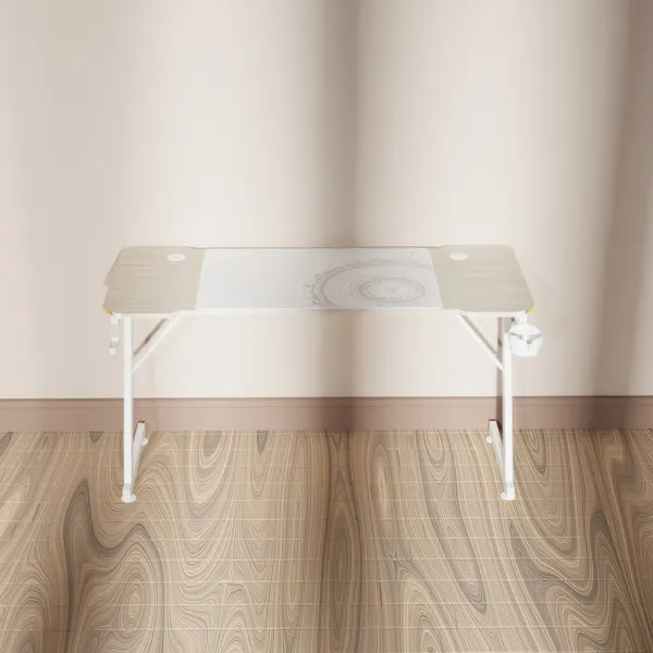 Изображение товара Геймерский стол Zone 51 Trine 140 RGB / Z51-T4R-WD (дерево/белый)