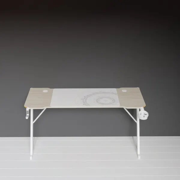 Изображение товара Геймерский стол Zone 51 Trine 140 RGB / Z51-T4R-WD (дерево/белый)