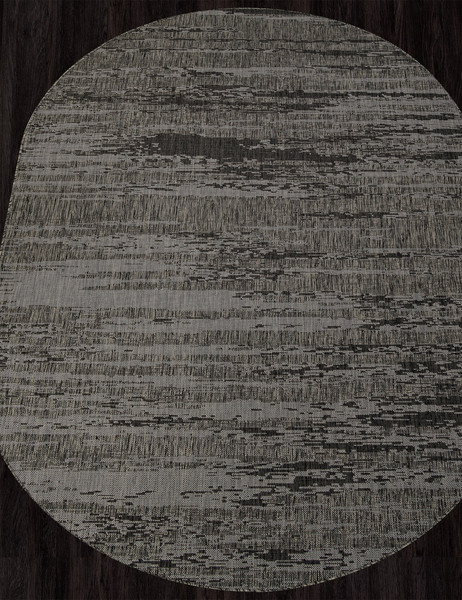 Изображение товара Циновка Merinos Kair S143-OVAL-BLACK-GRAY (2x2.9)