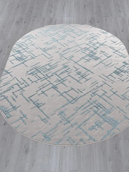 Изображение товара Ковер Merinos Liman F164-OVAL-GRAY-D.BLUE (2x2.9)