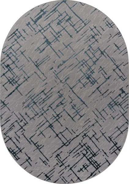Изображение товара Ковер Merinos Liman F164-OVAL-GRAY-D.BLUE (2x2.9)
