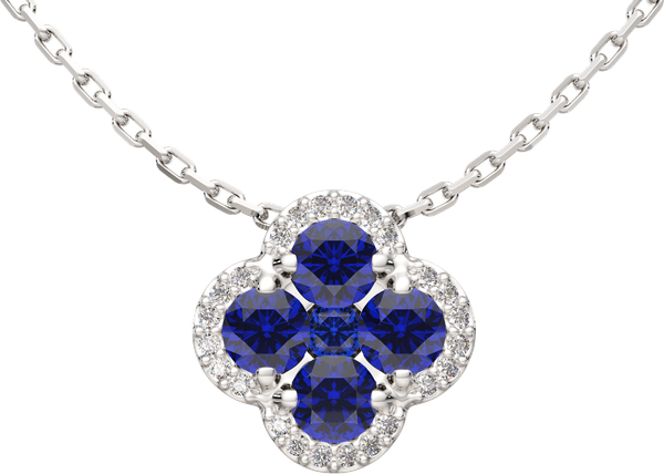 Изображение товара Колье из белого золота ZORKA 5D1098.14K.W (45см, с бриллиантами и сапфирами)