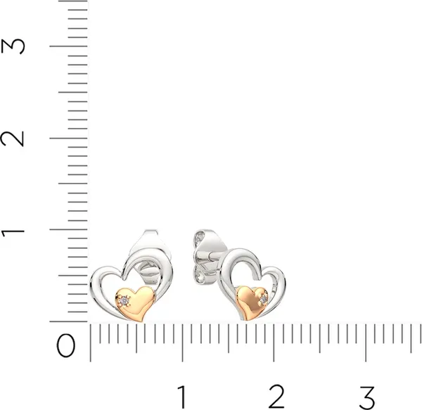 Изображение товара Серьги из серебра ZORKA 03D0159.G14K (с золотой вставкой и бриллиантами)