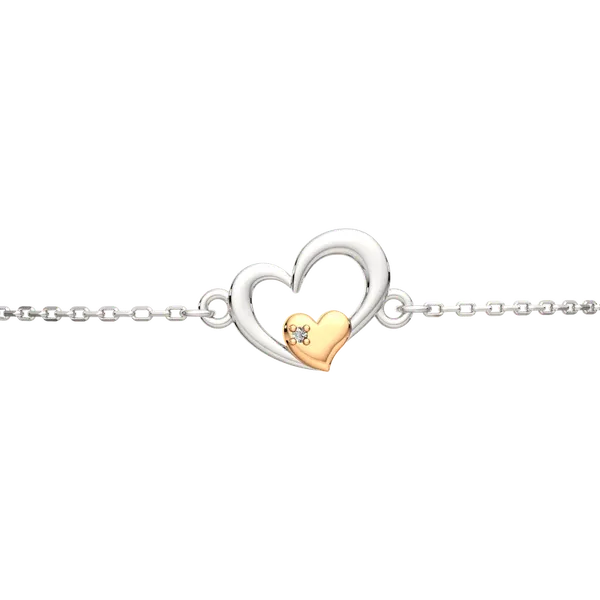 Изображение товара Браслет из серебра ZORKA 06D0159.G14K (19см, с золотой вставкой и бриллиантом)