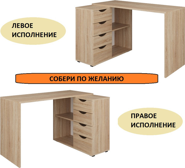 Изображение товара Письменный стол Мир Мебели Sk-12 S (сонома)