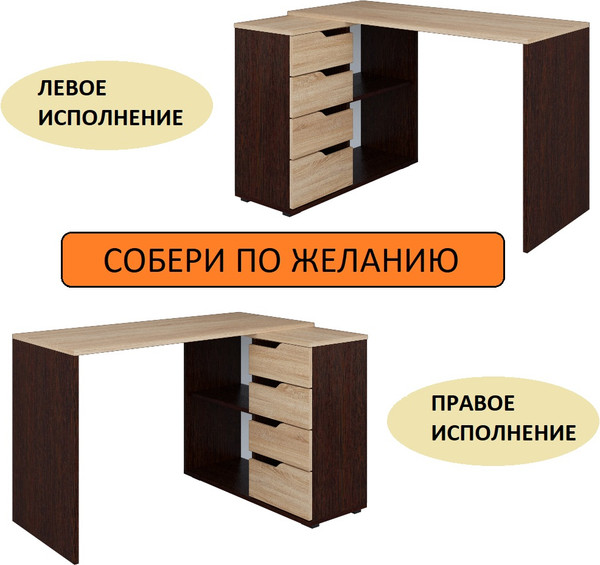 Изображение товара Письменный стол Мир Мебели Sk-13 SW (сонома/венге)