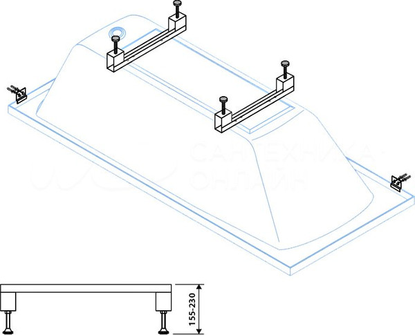 Изображение товара Ванна акриловая Cezares ECO-120-70-SET-1 (с ножками)